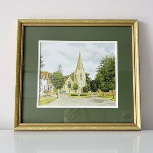 Art Print by Brian Tovey Matted and Framed Village Parish Church Countryside